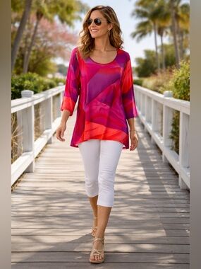 ADX Vibrant Pink and Purple Top
